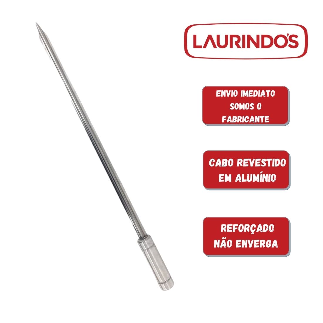 Espeto Espada Inox Cm Cabo Revestido Alum Nio Churrasco Laurindos