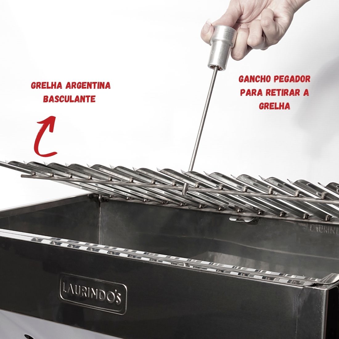 Churrasqueira Inox Com Grelha Argentina C Pernas de Apoio - INOX