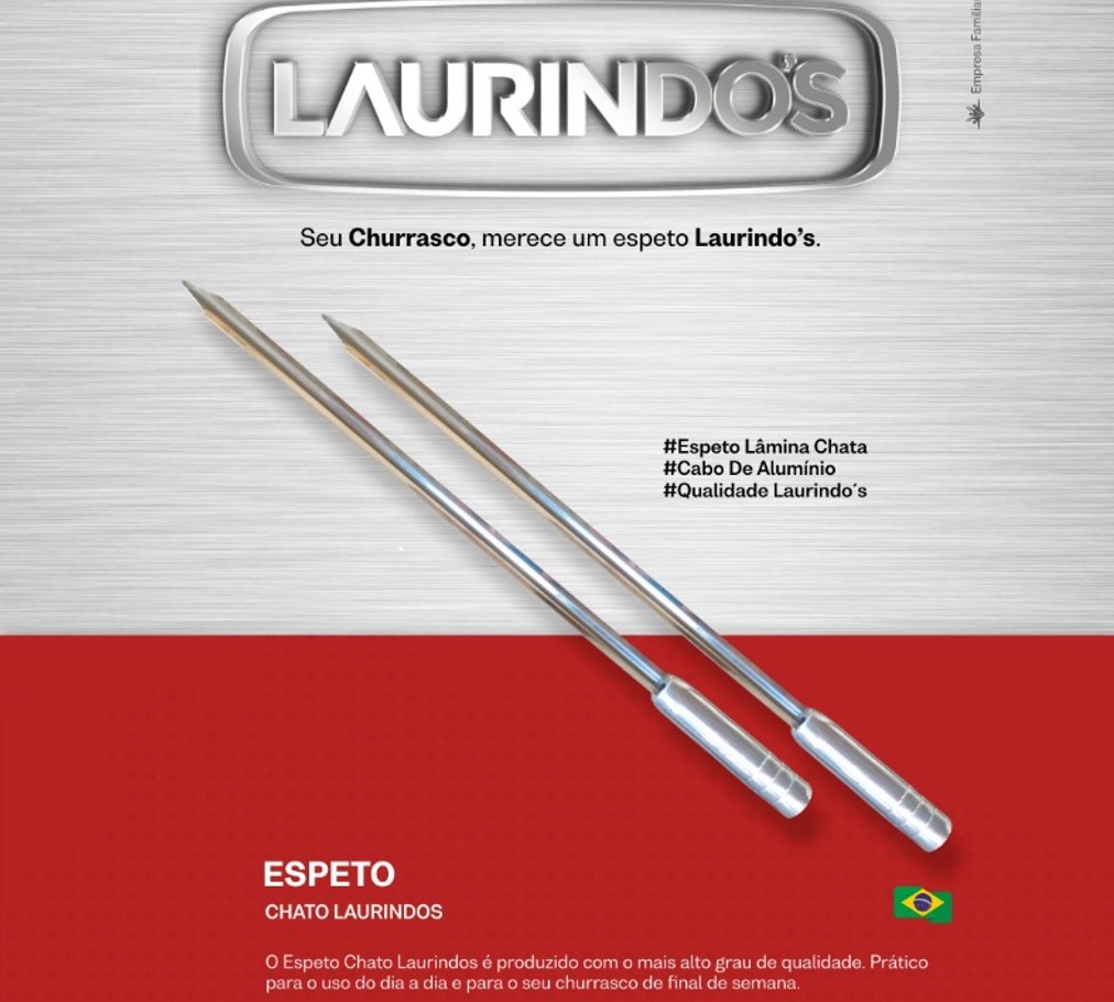 Espeto Espada Inox 40cm Cabo Revestido Alumínio - Churrasco - Laurindos  Churrasqueiras